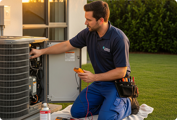 HVAC technician working